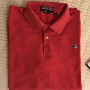 Mens Vineyard Vines Salmon Red Polo Shirt